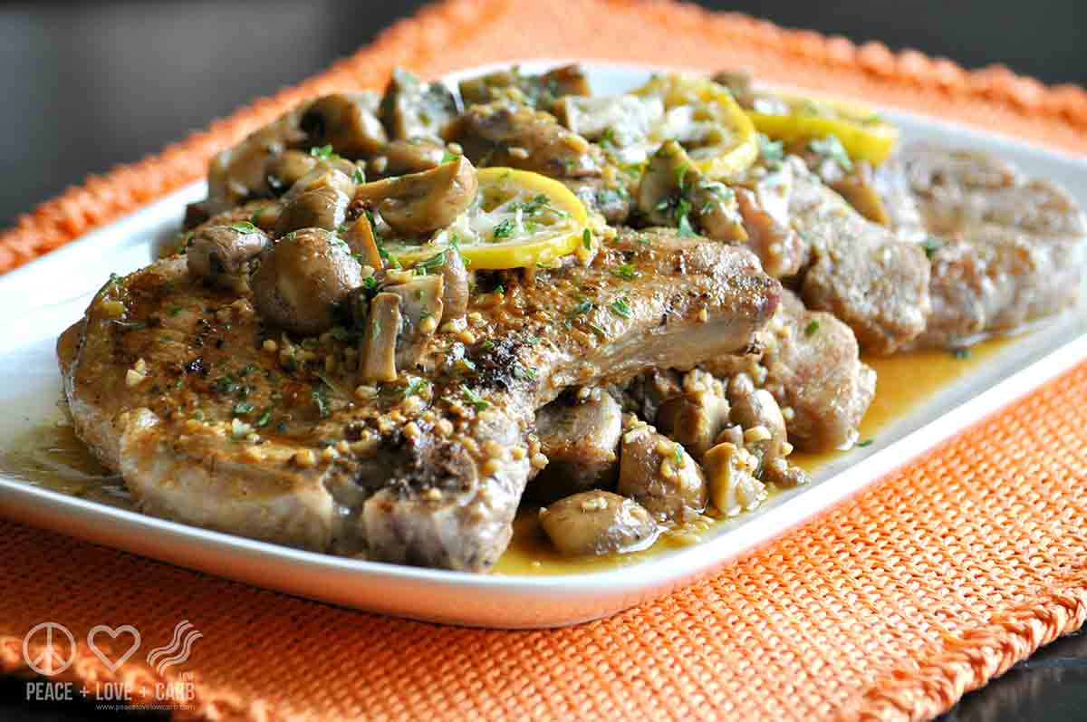 Lemon Garlic Mushroom Pork Steak