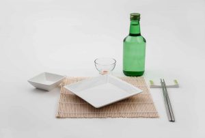 A Green Glass Bottle of Soju.