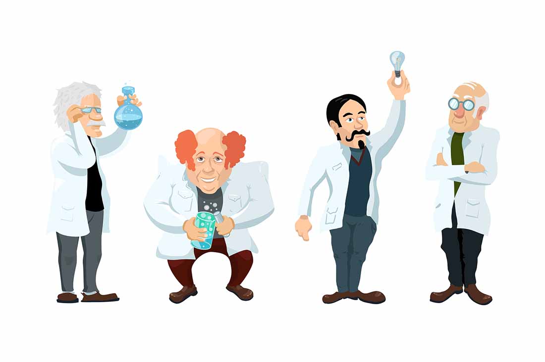 Various Cartoon Scientists.