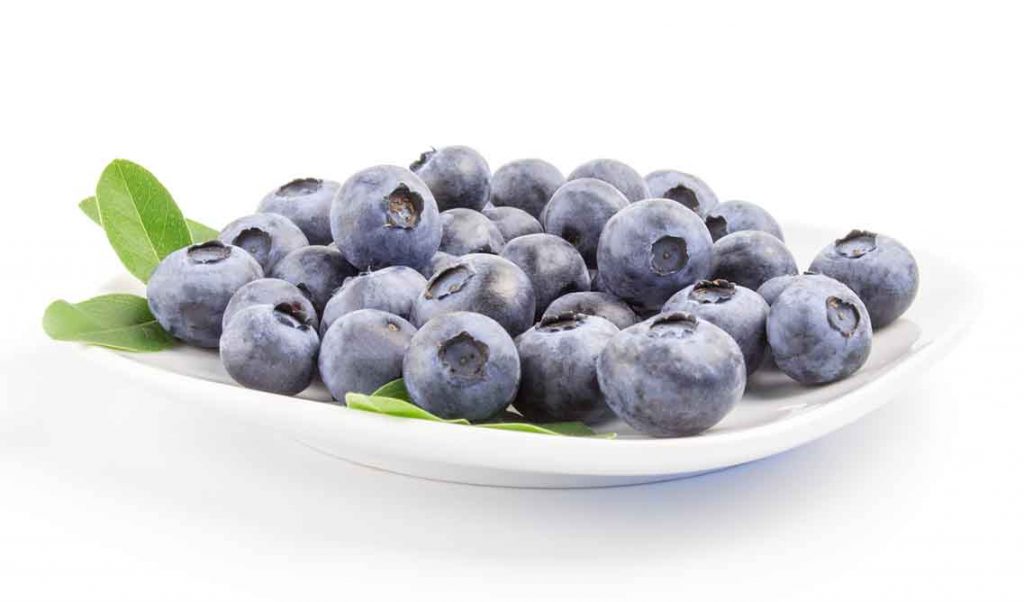 Picture of blueberries on a plate.