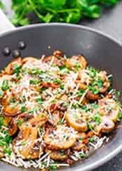 Picture of garlic and Parmesan mushrooms.