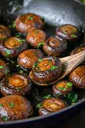 Picture of marinated mushrooms.