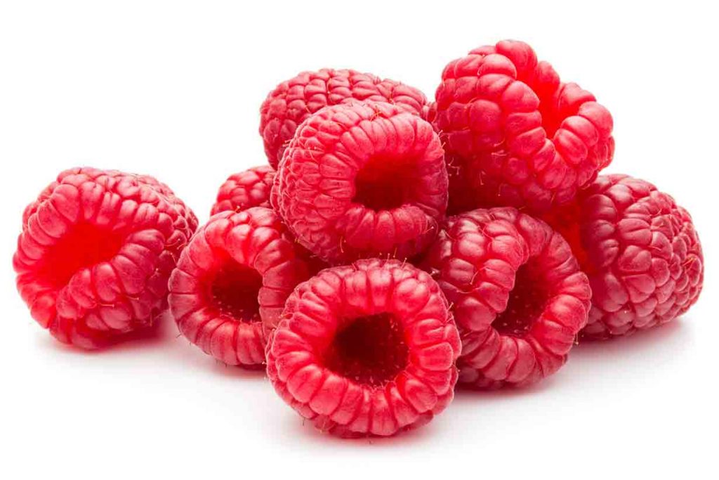 A picture of fresh raspberries.