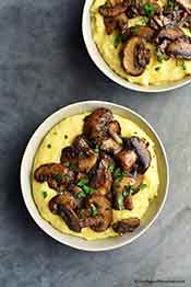 Picture of cheesy polenta mushrooms.