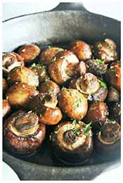 Picture of steakhouse style sauteed mushrooms.