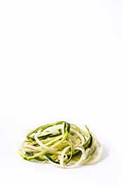 Some Zucchini Noodles ("Zoodles") On a White Background.