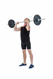 A Man Doing a Barbell Press.