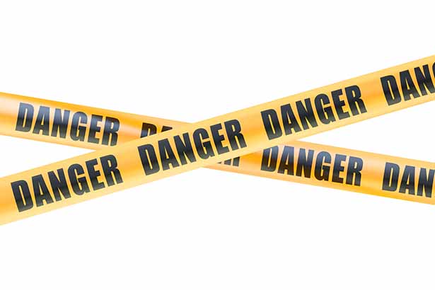 Yellow Tape Saying "Danger".