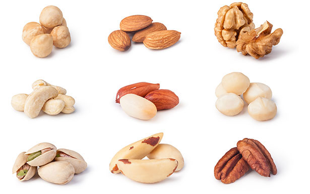 Various Nuts - Macadamia, Almond, Brazil, Walnuts, Hazelnuts and More.