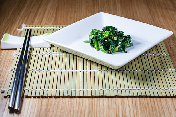 An International Side Dish - Korean Seasoned Spinach.