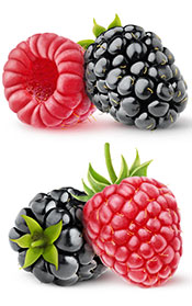 Picture of blackberries and raspberries.