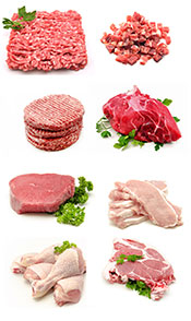 Picture Showing Different Cuts and Types of Meat.