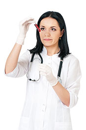 Picture of a Nurse Taking a Blood Glucose Test.