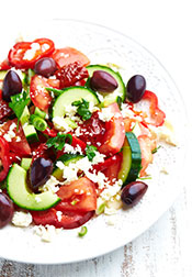 Picture of a Salad Recipe Made With Kalamata Olives.