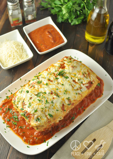 A meatloaf stuffed with cheese, chives and Italian herbs.