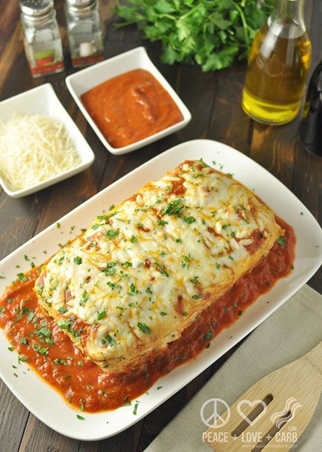 A meatloaf stuffed with cheese, chives and Italian herbs.