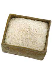 Psyllium Husk (a Fiber Supplement) In a Wooden Dish.