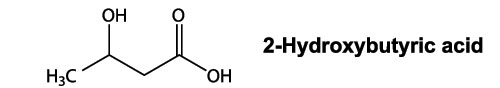 The Chemical Formula for Beta-Hydroxybutyrate.