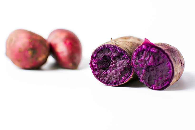 Picture of Purple Sweet Potatoes Aka the Japanese Okinawan Yam.