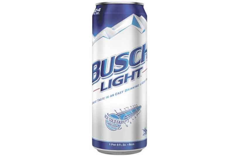 A Silver and Blue Can of Busch Light.