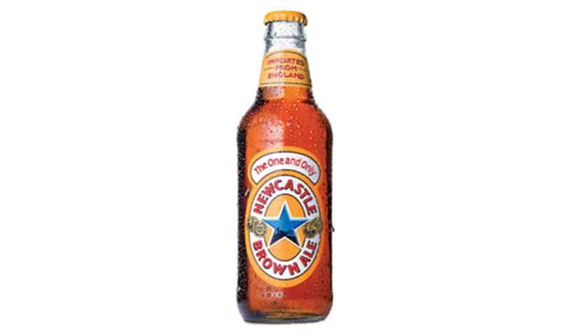 Bottle of Newcastle Brown Ale With Star Branded Packaging.