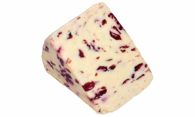 A Piece of Wensleydale and Cranberry Cheese.