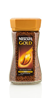 Picture of a Jar of Nescafe Gold Instant Coffee.