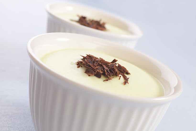 Homemade White Chocolate Mousse In Bowls.