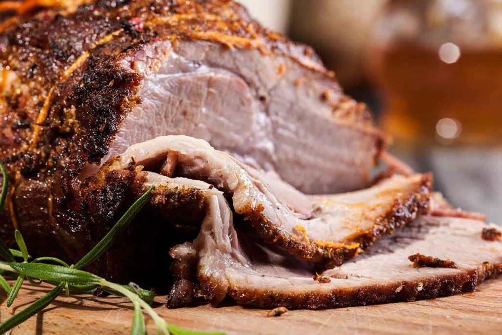 A Joint of Tender Roast Pork With Crispy Skin.