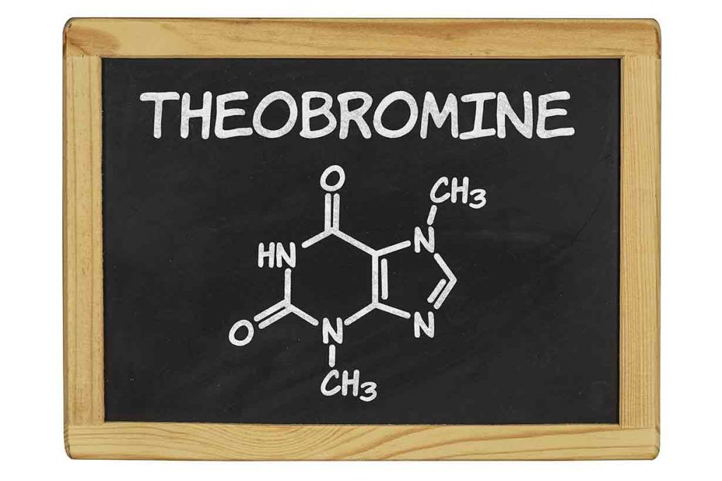 Blackboard Showing the Chemical Structure and Formula of Theobromine.