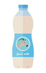 A Bottle of Goat Milk With Goat Picture on the Packaging.