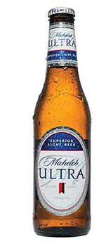 A Glass Bottle of Michelob Ultra Low-Carb Beer.