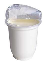 A Plastic Container of Sour Cream.