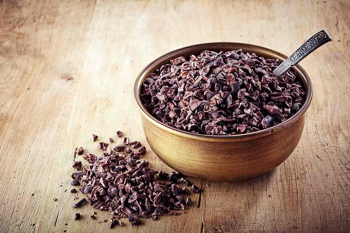 Cocoa Nibs In a Bowl.