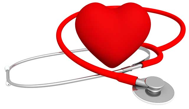 A Cushion Material Heart and Stethoscope.