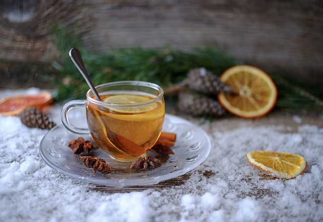 Dianhong (Yunnan) Black Tea in a Glass Cup.