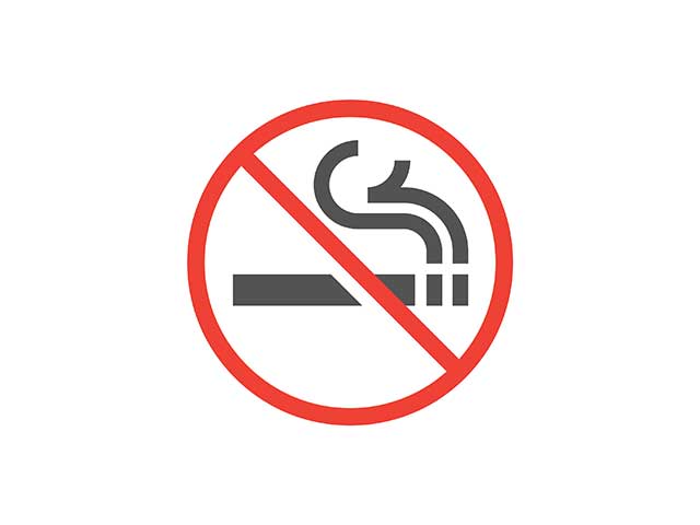 Red Restricted Sign To Signify No Smoking.