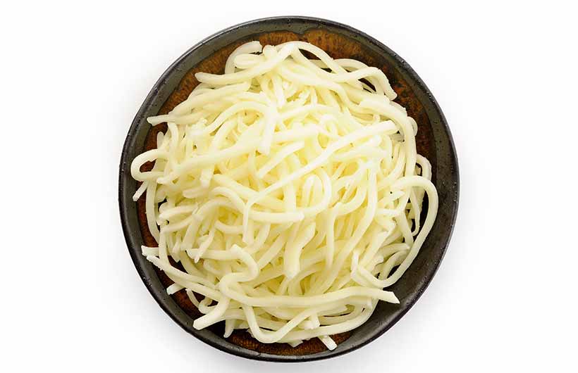 A Bowl of Shredded Mozzarella Cheese.