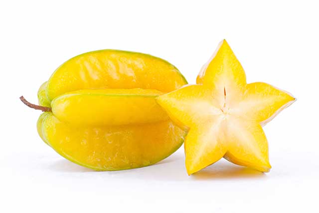 Star Fruit (Carambola) - Whole Fruit and Star-Shaped Slice.