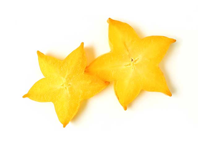 Slices of Star-Shaped Star Fruit.