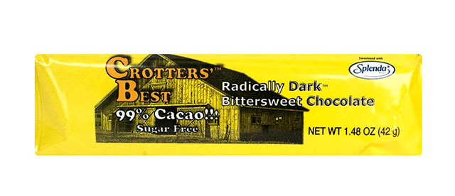 Crotters' Best Sucralose-Sweetened Dark Chocolate.