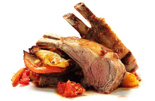Two Lamb Chops With Vegetables.