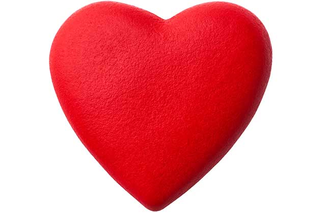 A Red Heart On a White Background.