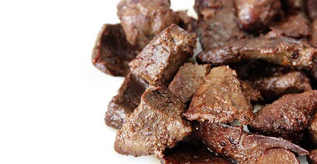 Roasted Beef Liver Chunks.