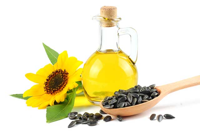 Sunflower Oil In a Glass Jar.