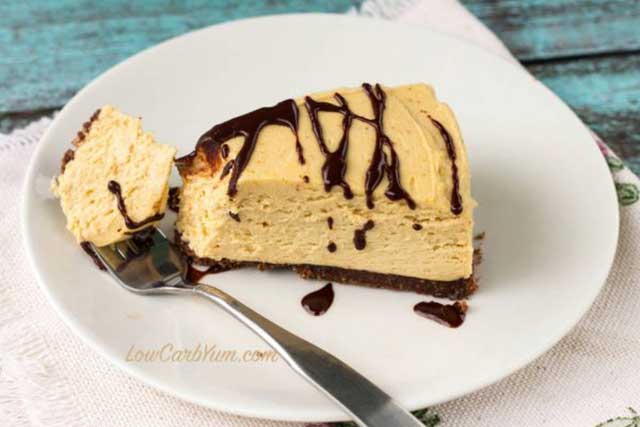 Swerve Sweetened Peanut Butter Cheesecake.