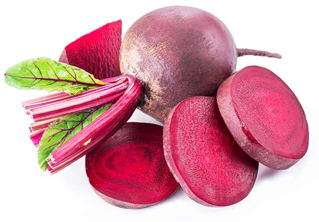 Whole Beets and Slices of Beetroot.