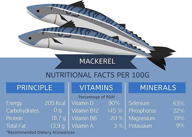 Mackerel Nutrition Facts Per 100 Grams.