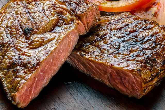 Reverse Seared Medium Rare Steak.