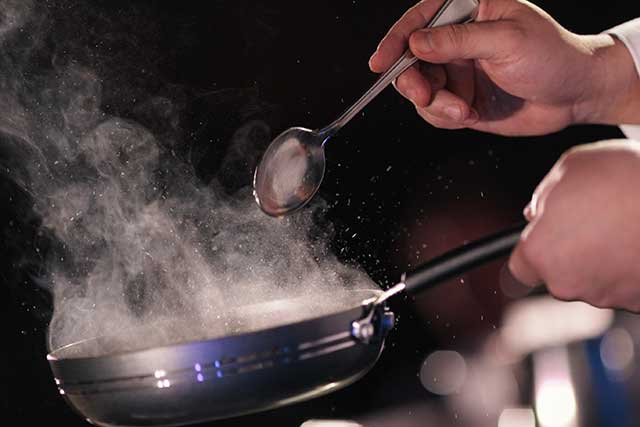 Smoke Coming From a Frying Pan.